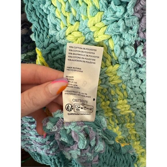 NWOT Free People Beach Market Cardigan Rainbow Loose Chunky Knit Small - Picture 7 of 12